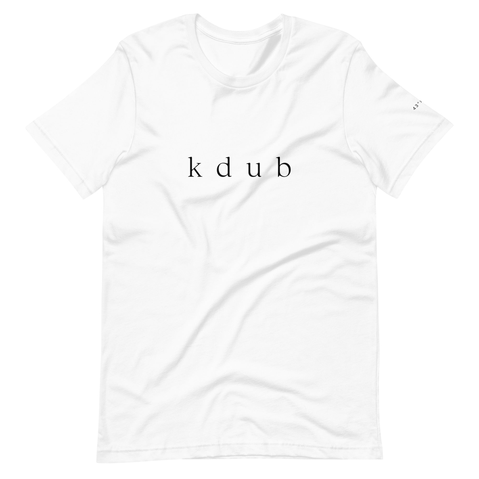 k d u b unisex white tee