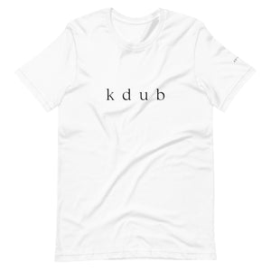 k d u b unisex white tee