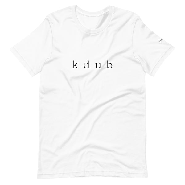 k d u b unisex white tee