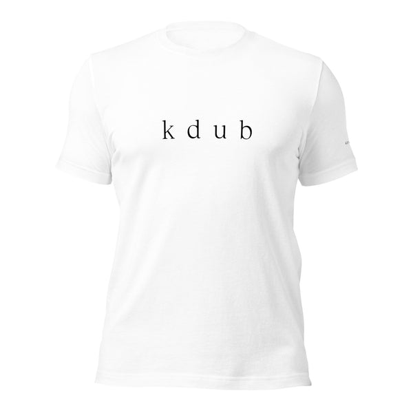 k d u b unisex white tee