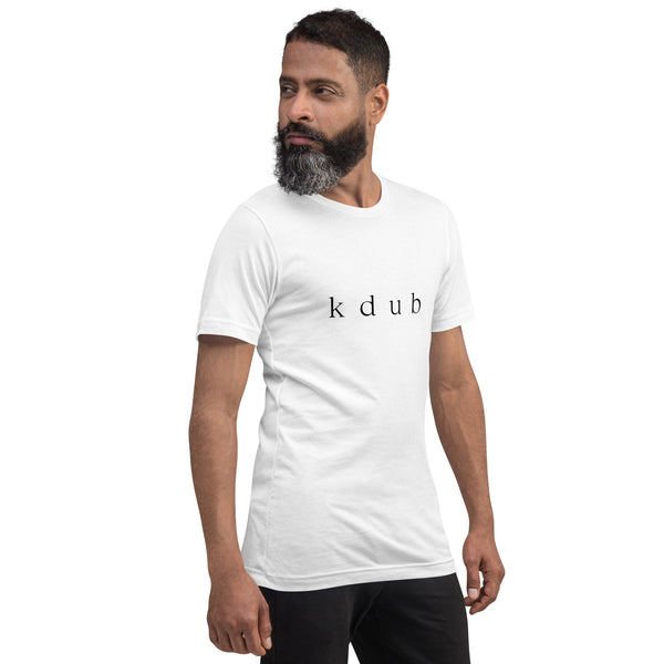 k d u b unisex white tee