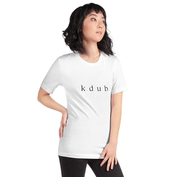 k d u b unisex white tee